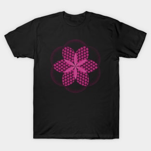 Polka dotted Pink flower kaleidoscope T-Shirt